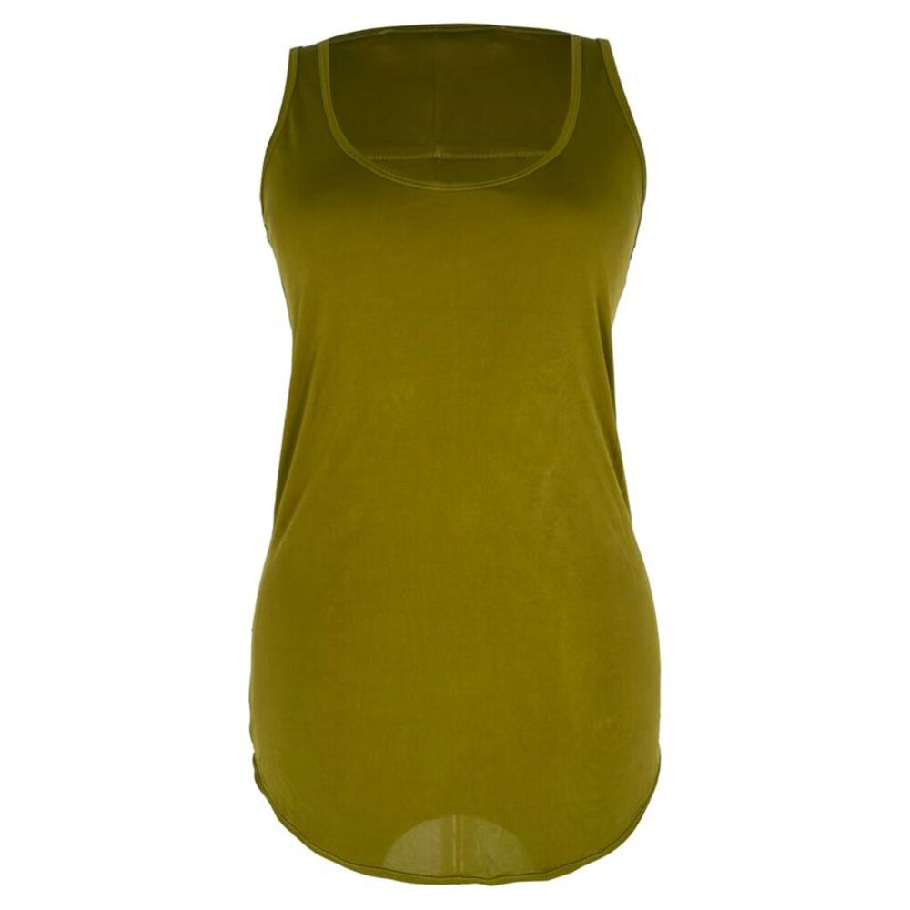 Givenchy Scoop Neck Tank Top in Olive Viscose